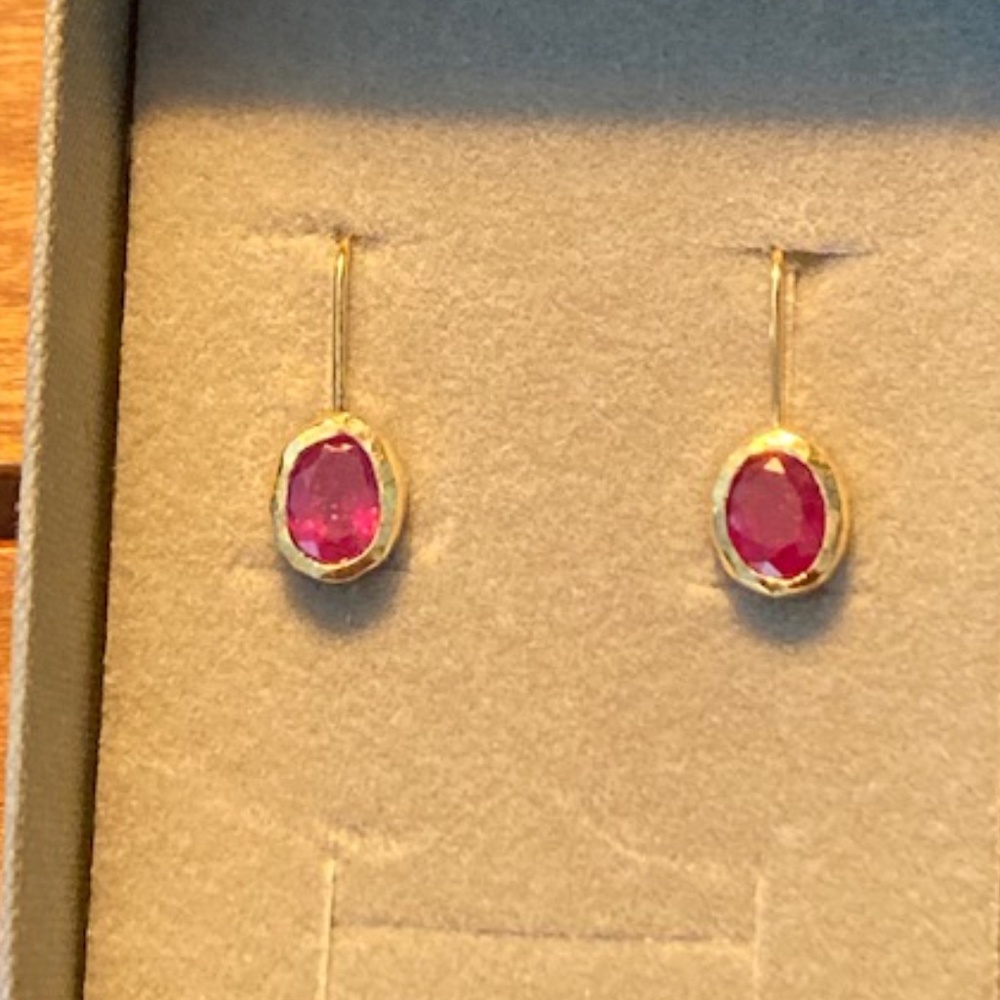 Ruby and Gold Earrings